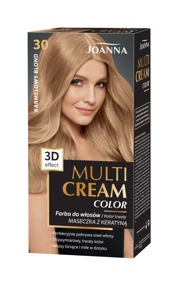 Trwała farba do włosów Joanna Multi Cream Color w odcieniu karmelowy blond nr 30