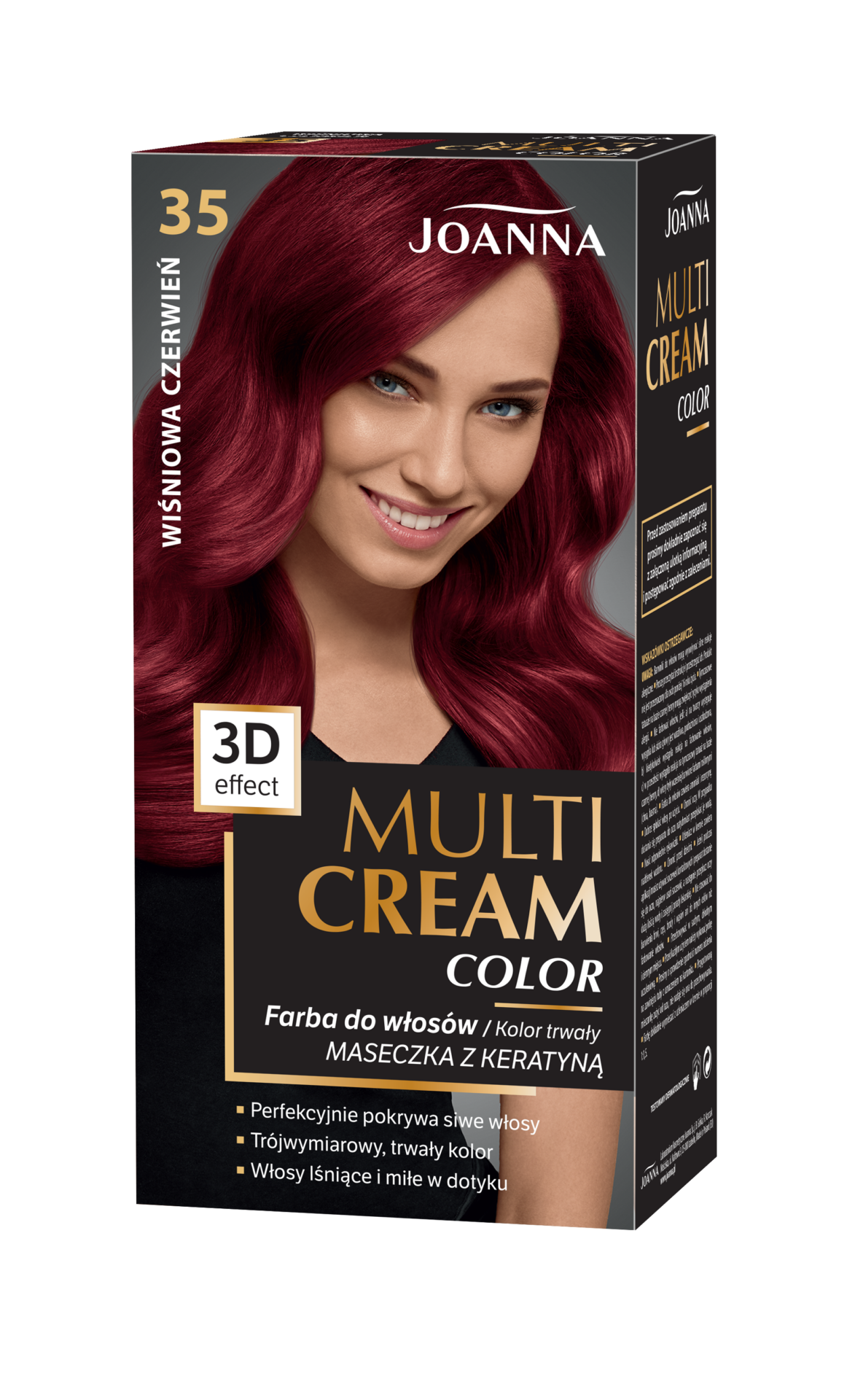 Trwała farba do włosów Joanna Multi Cream Color w odcieniu wiśniowa czerwień nr 35