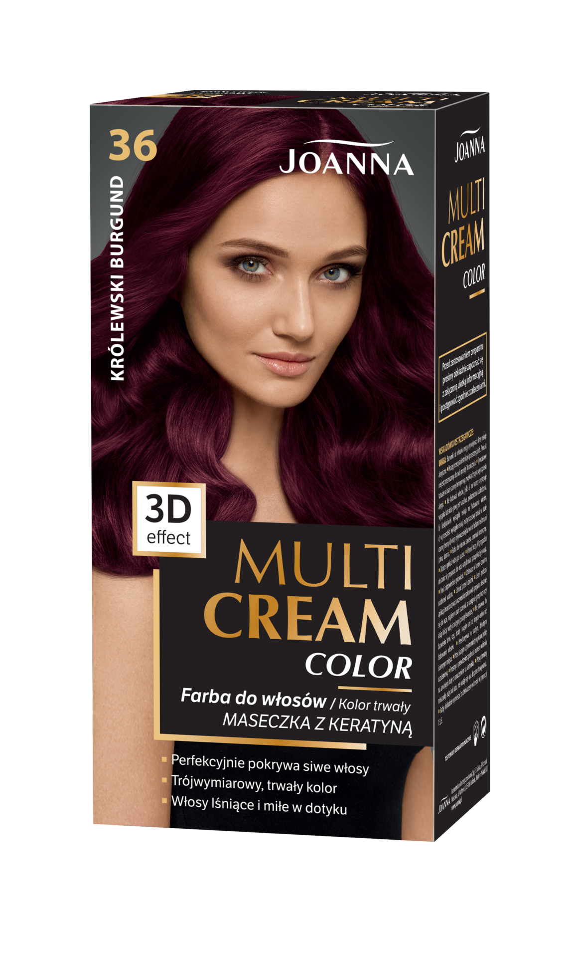 Trwała farba do włosów Joanna Multi Cream Color w odcieniu królewski burgund nr 36