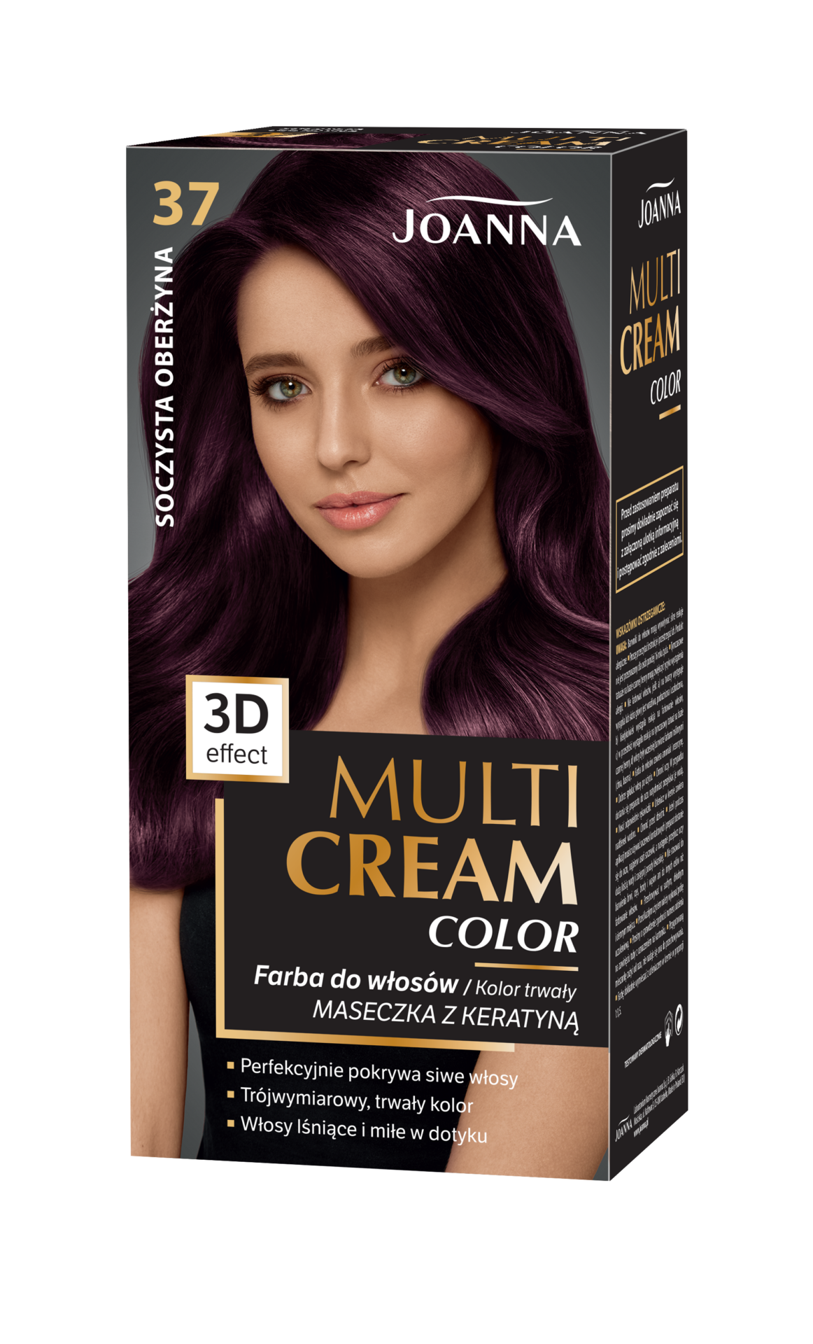 Trwała farba do włosów Joanna Multi Cream Color w odcieniu soczysta oberżyna nr 37