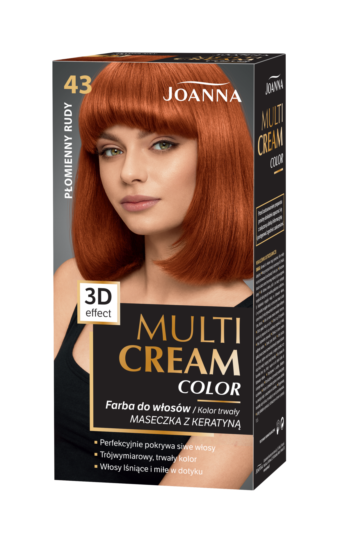 Trwała farba do włosów Joanna Multi Cream Color w odcieniu płomienny rudy nr 43